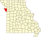 普拉特县在密苏里州的位置