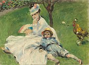 Pierre-Auguste Renoir, Madame Monet and her son, 1874, National Gallery of Art