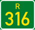 Regional route R316 shield