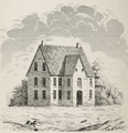 The John Pynchon homestead, also known as the "Old Fort", drawn by Rev'd William Bourne Oliver Peabody.