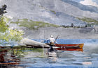 The Red Canoe，1889年，水彩画
