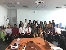 Group photo with Iban teachers and Wikimedia trainer