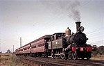 Australian excursion train powered by a steam locomotive