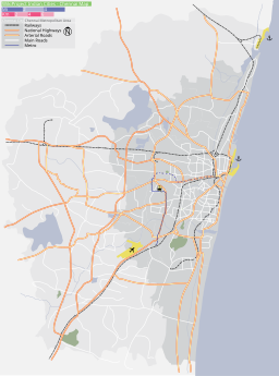 Location of the marsh within Chennai