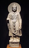 A-5. Gandhara art-style sculpture of Sakyamuni Gautam Buddha, founder of Buddhism, at the Tokyo National Museum.