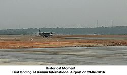 Trial landing at Kannur Airport (Aircraft: Dornier 228 of the Indian Air force)