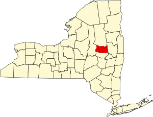 Map of New York highlighting Fulton County