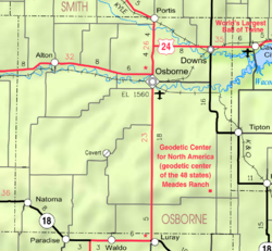 KDOT map of Osborne County (legend)