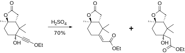 Part of the synthesis of taxol using the Meyer-Schuster rearrangement