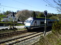 A local train arrives at the station