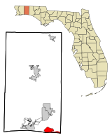 Location in Okaloosa County and the state of Florida