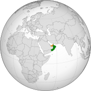 Location map for Oman and the United Arab Emirates.