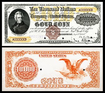 $10,000 (specimen) Andrew Jackson