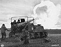 M12自走炮于摩泽尔河之阵地。