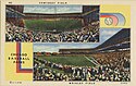 A 1937 postcard showing the two official Chicago baseball fields: Wrigley Field and Comiskey Field.