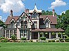 Ornate Gothic Revival house, heavily ornamented with gingerbreading