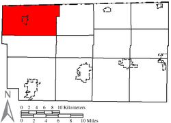 Location of Gorham Township in Fulton County