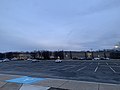 Looking toward the main entrance and south wing of the school.