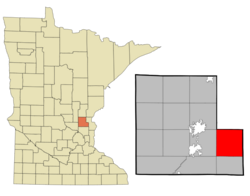 Location of the township of North Branch within Isanti County, Minnesota