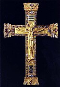 Cross of Otto and Mathilde, commissioned by Mathilde, Abbess of Essen, a powerful kingmaker of the Ottonian time