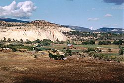 From the Hogsback of Highway 12, the ranching and farming community of Boulder nestles amidst rugged terrain.