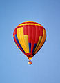 A hot air balloon in flight.