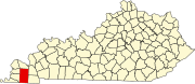 Map of Kentucky highlighting Graves County