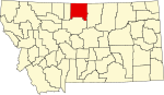 希尔县在蒙大拿州的位置