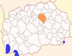 Location of Municipality of Sveti Nikole