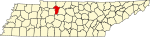 標示出奇特姆县位置的地圖