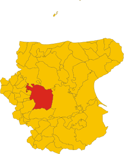 Location of Lucera in the province of Foggia