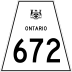 Highway 672 marker