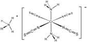 Reinecke's salt features a very stable anionic diamine complex of Cr(III), which is used as a counteranion.