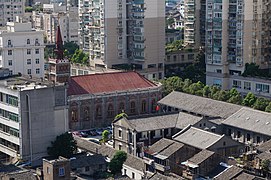 Bird's-eye view of the church