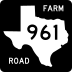 Farm to Market Road 961 marker