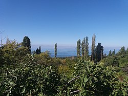 View of Lake Sevan from the village