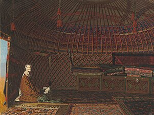 Inside the tent of a rich Kyrgyz (1869–1870)