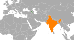 Map indicating locations of Armenia and India