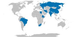 Map of BRICS countries.