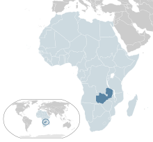 Location of Zambia within Africa