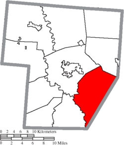 Location of Wayne Township in Fayette County