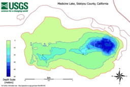 Bathymetric map of Medicine Lake