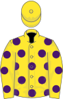 Yellow, purple spots, yellow cap