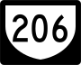 Highway 206 marker