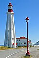 Pointe-au-Père Lighthouse, accessory building and streetlight