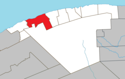 Location within La Haute-Gaspésie RCM