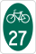 New York State Bicycle Route 27 marker