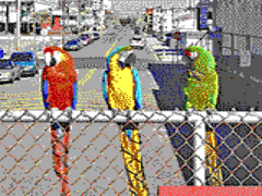 Simulated image as displayed using Tandy Video I / PCjr 160 × 200 mode with 16 colors