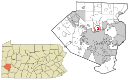 Location in Allegheny County and the U.S. state of Pennsylvania