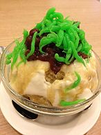 A bowl of chendol sold in Singapore